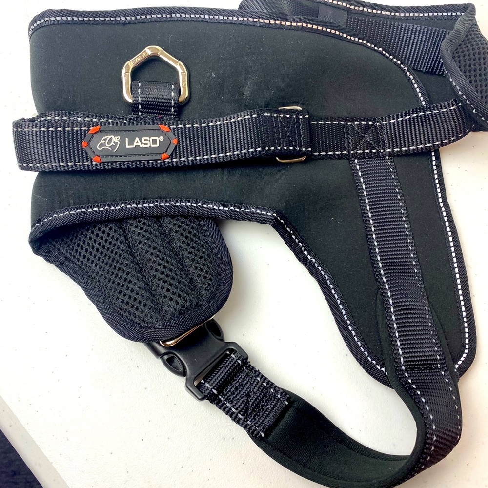 Laso black adjustable pet harness